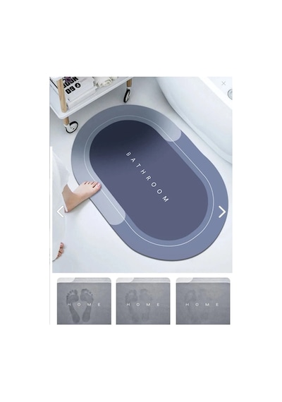 Buççin Online Mağaza Sihirli Su Emici Banyo Paspası Kaymaz Tabanlı Abdest Paspası 3,5 Mm 40x60 Bnypsps Polyester İnce 6 Çok Renkli