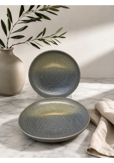 2'li Hornfels Ripple Çukur Tabak 19 Cm 400 Cc Risotto / Salata / Gourmet / Şef Sunum / Sulu Yemek Çok Renkli