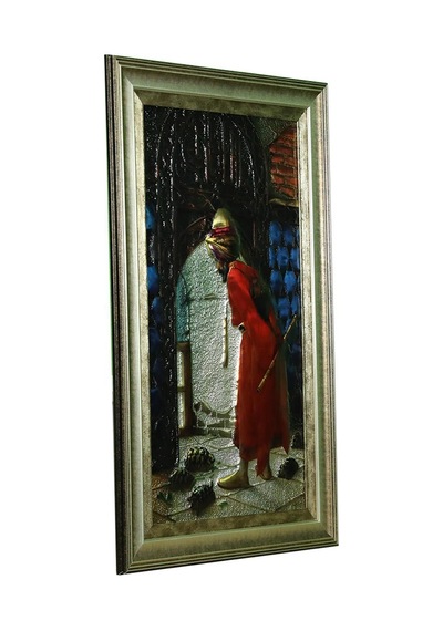 E38 El İşçiliği Kaplumbağa Terbiyecisi Aliminyum Kabartma Tablo 48x77 Cm-6385