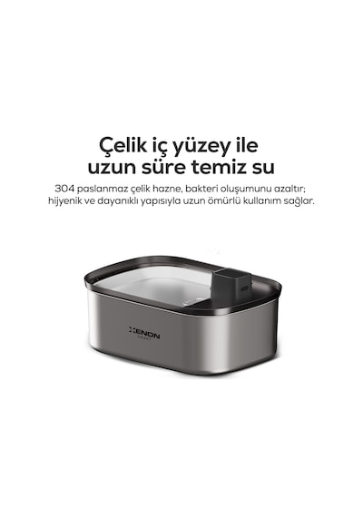 Xenon Smart Su Pınarı | Akıllı, 6.5L, Radar Sensörlü, 60 Gün Şarjlı, Çelik İç Yüzey, Tüm Patilere Uygun (X8658)