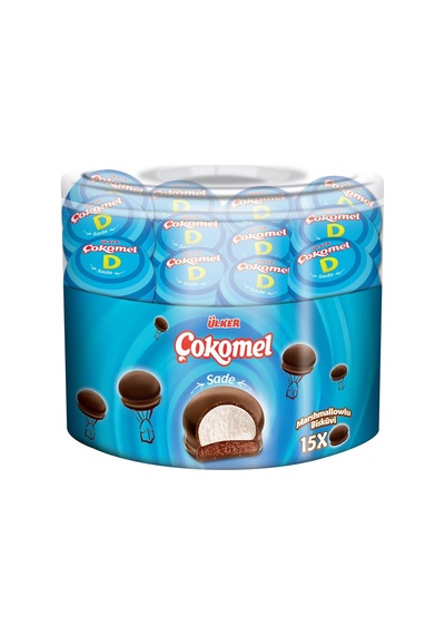 Ülker Çokomel Marshmallow 15'li 180g Kakaolu Bisküvi 5'li Avantaj Paketi - 5 Adet Tarı