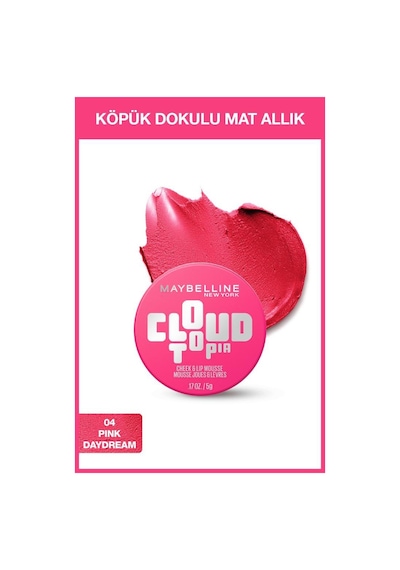 Cloudtopia Köpük Dokulu Mat Allık & Ruj 04 Pink Daydream 3600531717209-11046 04