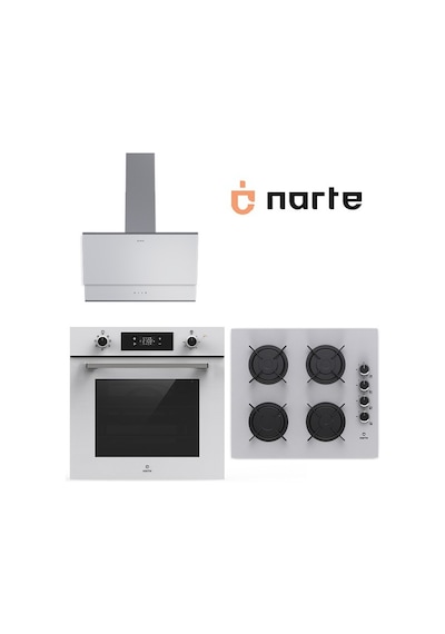 Narte OV401W - CG20060W - H10060WX Yeni Nesil Beyaz Ankastre Set
