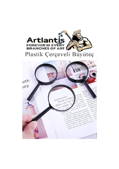 Büyüteç 90 Mm 1 Adet 5x Plastik Sap Çerçeveli Büyüteç Merçek Okul Büro Ofis