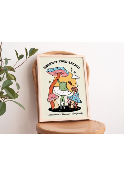 Renkli Kurbağa Baskısı, Balerin Duvar Sanatı, Retro Sözlü Poster, Öz Sevgi Onaylama Duvar Baskıları