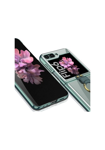 Samsung Uyumlu Galaxy Z Flip 6 Kılıf Cherena Yüzüklü Kıpta Kılıf Altın
