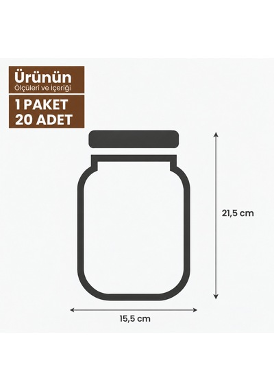 Bakır Desenli Kavanoz Görünümlü Saklama Poşeti 15x22 Cm - 700 Ml 20 Adet Şeffaf