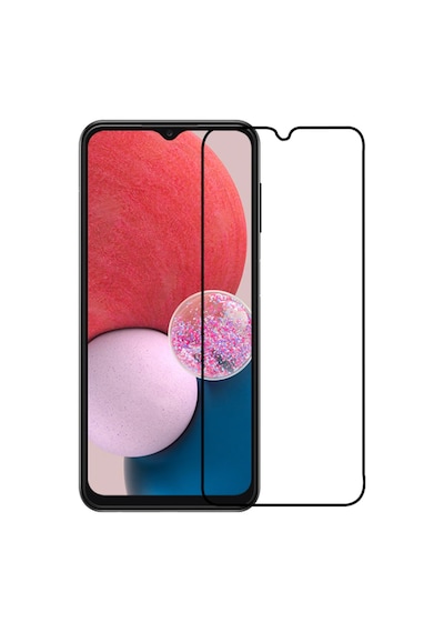 AnındaGelir Samsung Uyumlu Galaxy A13 Siyah 5D Tam Kaplayan Ekran Koruyucu Cam