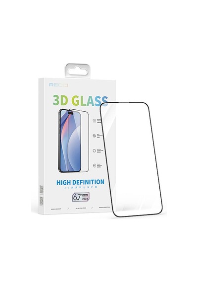 Apple iPhone 15 Pro Max Uyumlu Recci Rsp-a05sd 3d Hd Full Transparan Temperli Cam Ekran Koruyucu