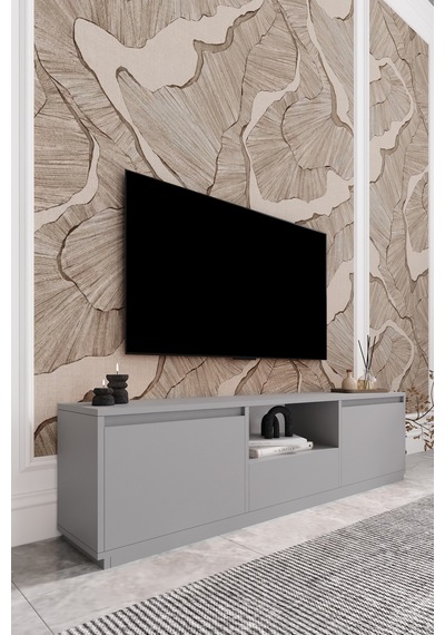 Vanguard 3 Kapaklı Tv Ünitesi 160 Cm - Sis Gri Gri