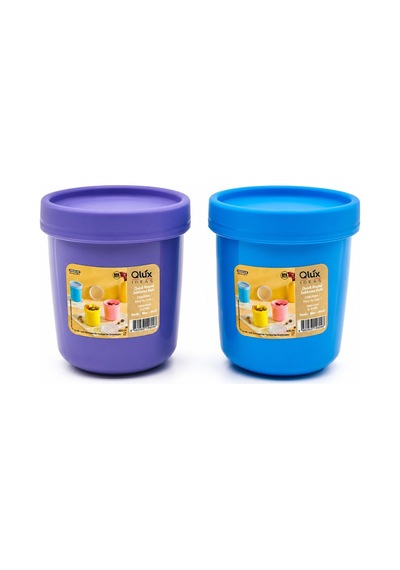 Qlux L-01015 No-2 Quick Yuvarlak Saklama Kabı Ve Kase - Kapaklı Renkli 600 Ml- 12'li Paket Diğer