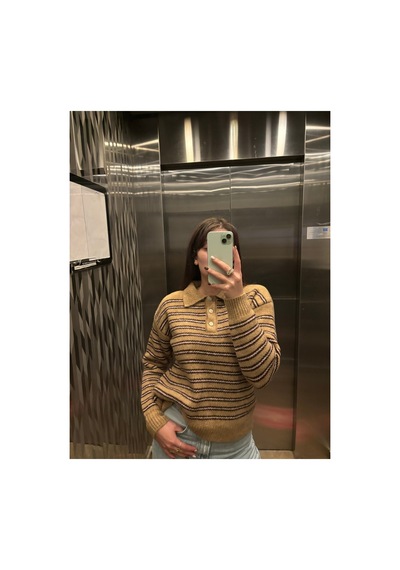 Maison Velora Kadın Camel Çizgili Basic Oversize Polo Yaka Yarım Pat Düğmeli Triko Kazak-27aj002 Bej 923050279 Bej Maison Velora Kadın Camel Çizgili Basic Oversize Polo Yaka Yarım Pat Düğmeli Triko Kazak-27aj002 Bej 923050279 Bej