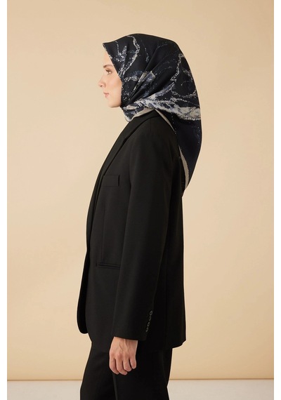 Maisa Cevlan Mulberry İpek Eşarp 90 90 Cm - Koyu Mavi 4807