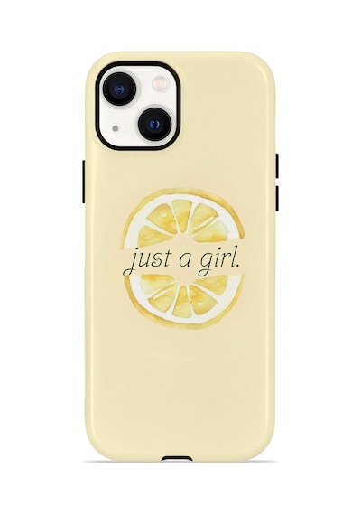 Apple iPhone Uyumlu 15 Vorian Çift Katmanlı Kılıf Just A Girl Lemon