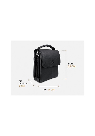 Alphaclub Bag Erkek Hakiki Deri Mat Siyah El Omuz Ve Postacı Çantası