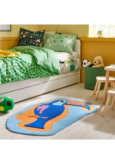 Çocuk Halısı, Çok Renkli, 83x125 Cm Motifli Eğlenceli Halı Çok Renkli