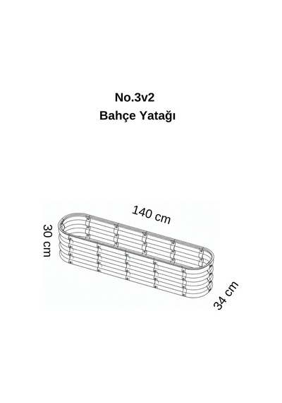Modüler Yükseltilmiş Bahçe Yatağı Yükseltilmiş Sebze Yatağı Çiçeklik No:3v2 140x34 Bej