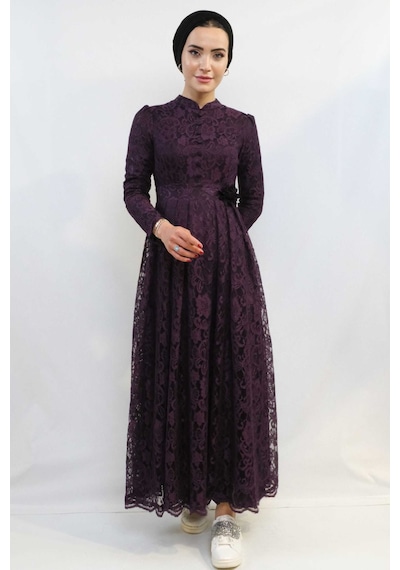 İbrahim Burak Etiler Collection Ahunisa Henna Abiye Mürdüm 5646