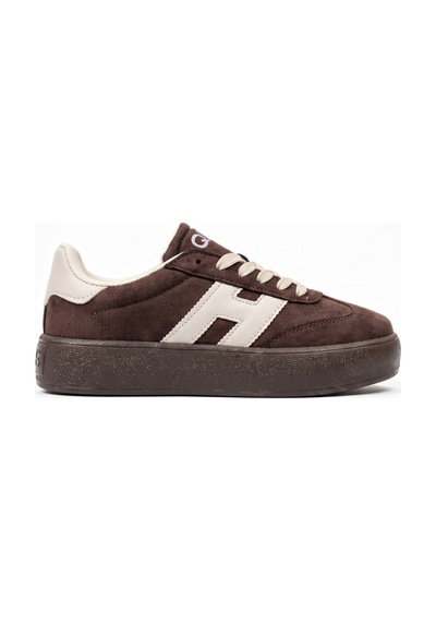 V.S.H Velvet Kadın Yüksek Tabanlı Kahverengi Sneaker Spor Ayakkabı Terra -2518