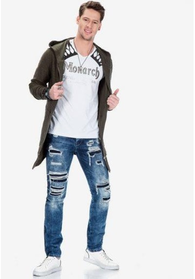 Cipo & Baxx Cl296 Çift Fermuarlı Uzun İnce Sweatshirt 001