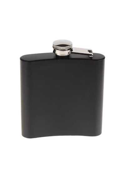 Siyah 9 Oz Çelik Cep İçki Kanyak Matarası