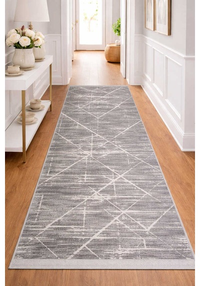 Etro Dekoratif Modern Akrilik Makine Halısı Et06 Koyu Gri