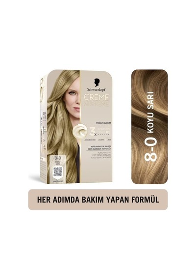 Schwarzkopf Creme Supreme Kit Boya 8-0 Koyu Sarı