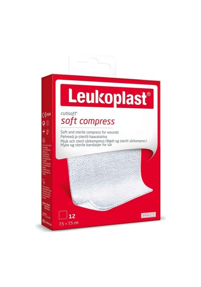 Leukoplast Cutisoft Soft Compress 7.5 x 7.5 CM 12 Adet