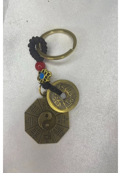 Feng Shui Yin Yan Bereket Şans Mutluluk Ejderha Çin Paralı Feng Sui Pagoda Anahtarlık