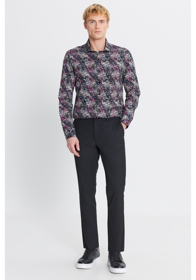 Altınyıldız Classıcs Erkek Sıyah Slim Fit Dar Kesim Yünlü Yan Cepli Takım Elbise Pantolonu Siyah
