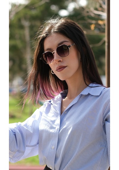 Esrada Lıam Purple-gold Unısex Güneş Gözlüğü 53-19-142 Altın