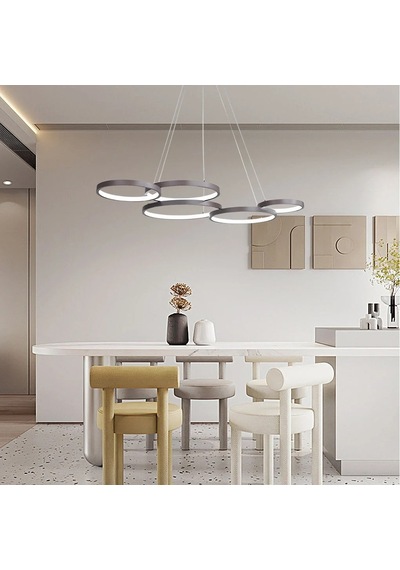 Accor / 55x85 Cm / Sarkıt Avize / Antrasit Gövde / 3 Renk Işık Antrasit