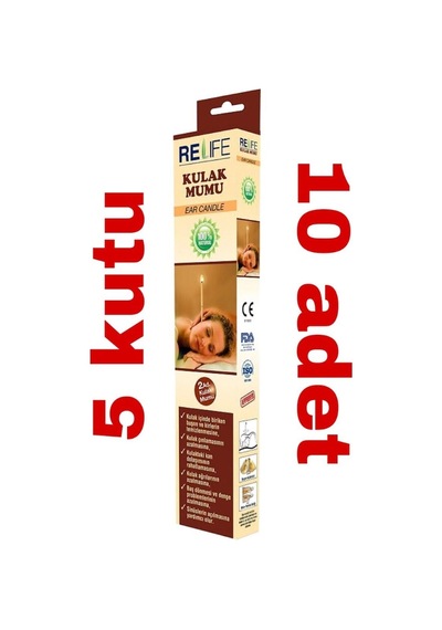 Vakumlu Ear Candle Doğal Kulak Temizleme Mumu Çubuğu x 5