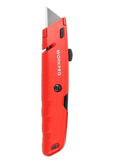 Workpro Wp213009 Ağır Hizmet Alüminyum Gövde Geri Çekilebilir Rötuş Maket Bıçağı + 5 Adet Yedek Bıçak