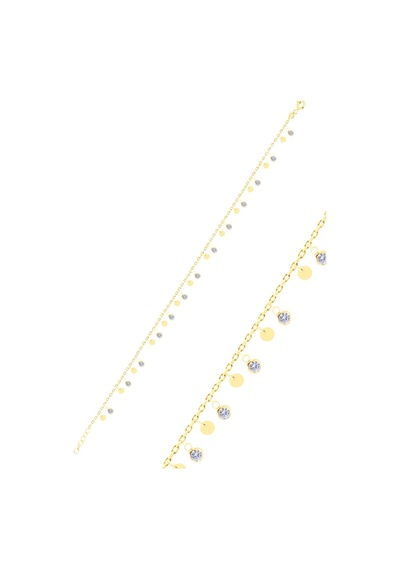 Söğütlü Silver Gümüş Altın Yaldızlı Zirkon Taşlı Pullu Halhal Gümüş - Rose Gold
