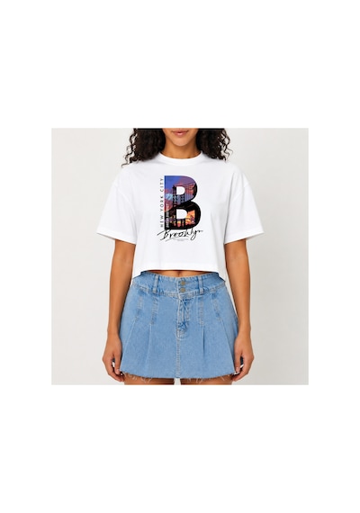 Urbantrendstore Crop Tişört Beyaz Brooklyn Baskılı Rahat Kesim Raw Cut Basic Kısa Tshirt Beyaz Urbantrendstore Crop Tişört Beyaz Brooklyn Baskılı Rahat Kesim Raw Cut Basic Kısa Tshirt Beyaz