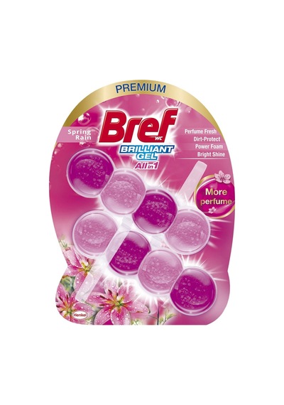 Bref Brilliant Gel Spring Rain Klozet Bloğu 2 X 42 G - 8 Adet Tarı