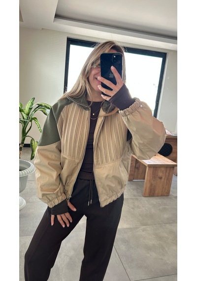 Premium Kalite Bomber Ceket Bej/ Haki