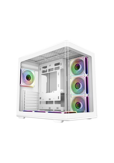 Cooler Master Elite 600 Curve Tg Beyaz Argb 7x12 Fanlı, Back-connect Anakart Destekli Midtower Kasa