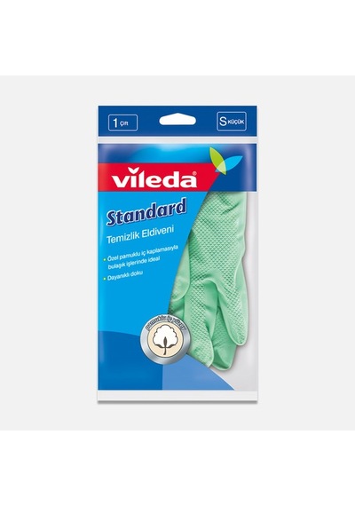 Vileda Pamuklu Tek Small Temizlik Eldiveni Yeşil