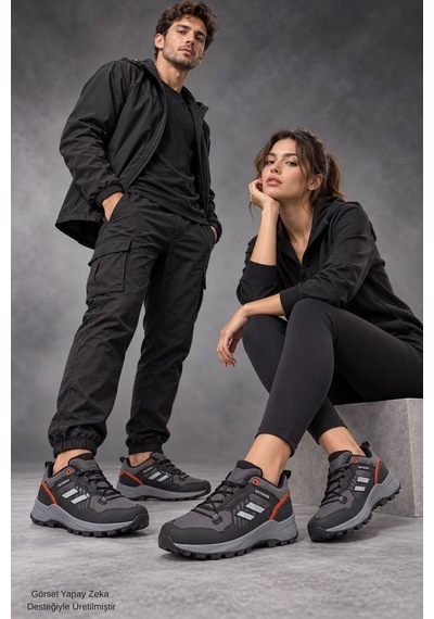 Muggo Torvex Kalın Taban Bağcıklı Kışlık Unisex Outdoor Trekking Bot Füme