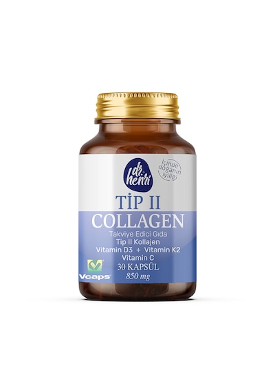 Dr. Henri Tip 2 Kollajen C Vitamini D3 & K2 İçeren Takviye Edici Gıda 30 Kapsül