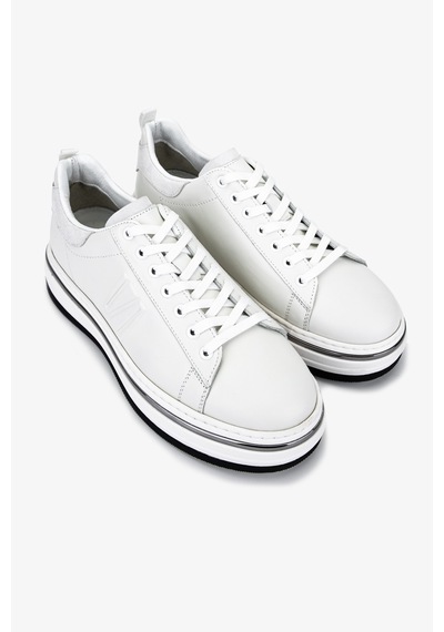 Valmenti Erkek Hakiki Deri Beyaz Sneakers & Spor Ayakkabı 381 21618 Erk Ayk Y25 Beyaz Mat Beyaz