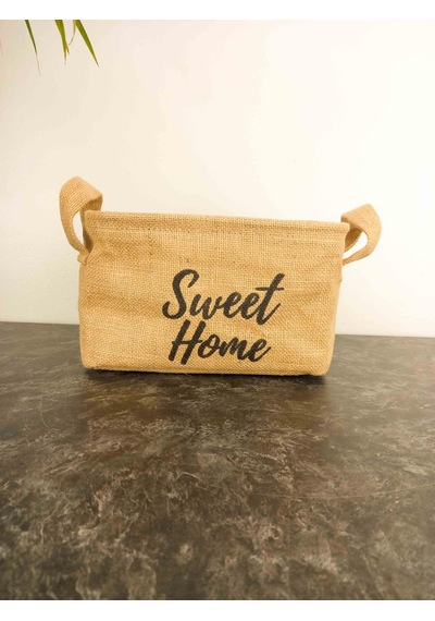 Bitki Tasarımı Sweet Home Jüt Hasır Ev Düzenleyici Mutfak Banyo Salon Sepeti Katlanır Sıvı Korumalı Orta