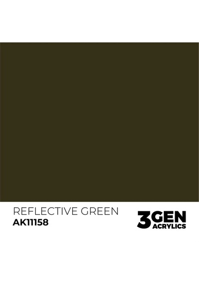 Ak Interactive 11158, 17 Ml. 3gen Reflective Green Maket Boyası Standart