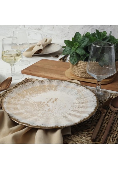 Lexroo Vintage Cream Sirius Servis Tabağı 27 Cm 6 Adet 22146 Çok Renkli