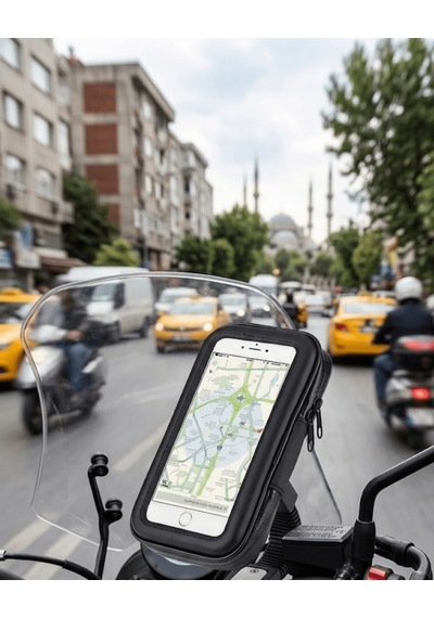 Su Geçirmez Motosiklet Telefon Tutucu Evrensel Gidon Montaj Navigasyon Standı Renk