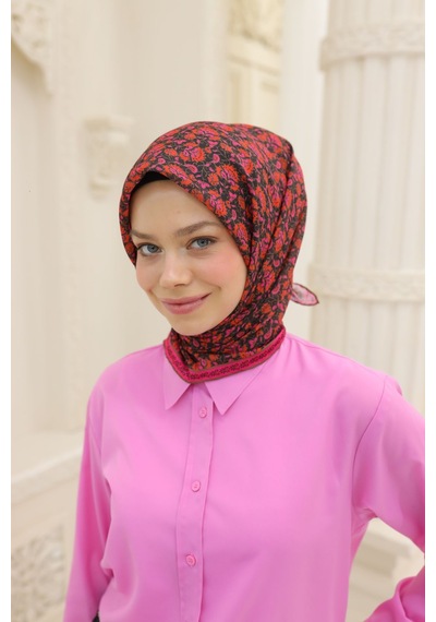 Silk Home Soft Eşarp 73077-27 Siyah, Pembe, Vizon, Mercan