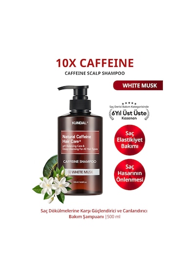 Kundal White Musk Caffeine Şampuan 500 ML