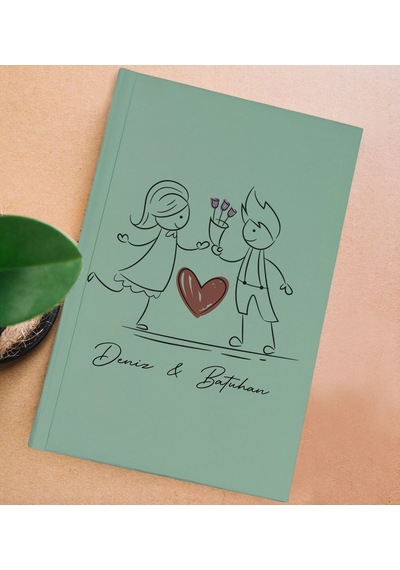 Bk Gift Kişiye Özel Sevgili İsimli Sert Kapaklı Su Yeşili Lastikli Defter , Arkadaşa Hediye, Yeni İş Hediyesi, Doğum Günü Hediyesi-1 Yeşil